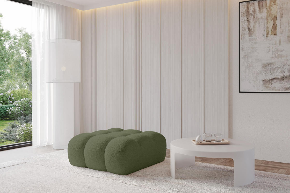 TABURET OLEA-PUF 91x87x44 cm Zelená Buklé - černá/zelená barva, kompozitní dřevo/textil (91/44/87cm) - ALTDECOR
