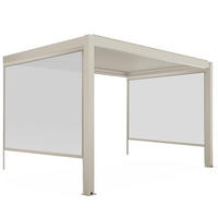 PERGOLA 3x4 m mit 2 Markisen, Cremefarbe - Beige, Metall (281/257/403cm) - Oviala