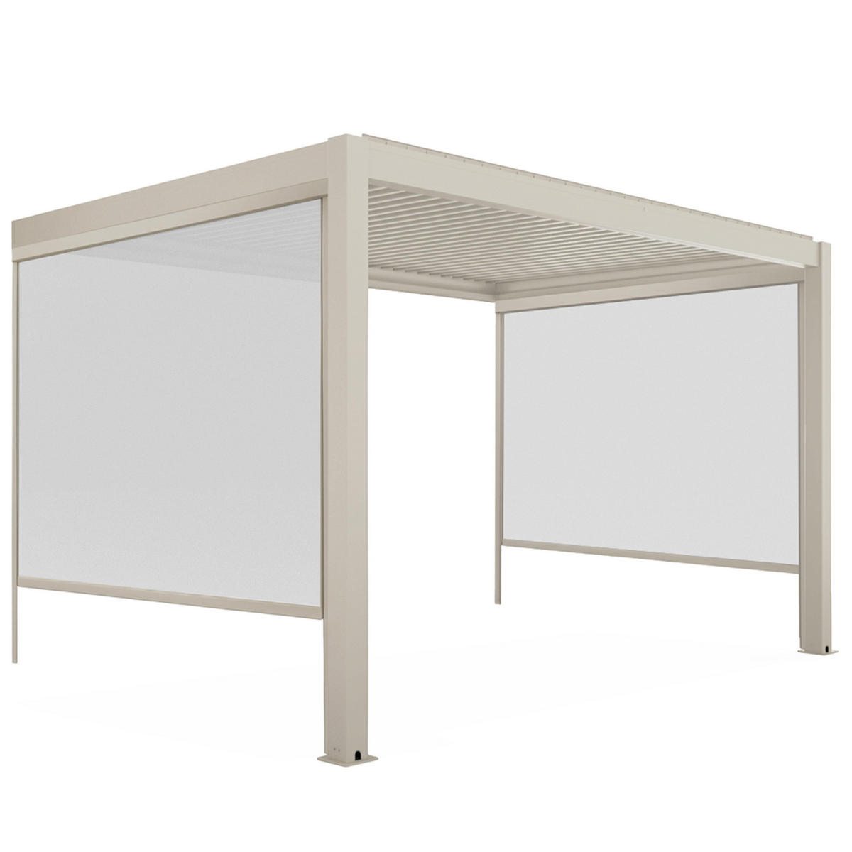 PERGOLA 3x4 m mit 2 Markisen, Cremefarbe - Beige, Metall (281/257/403cm) - Oviala
