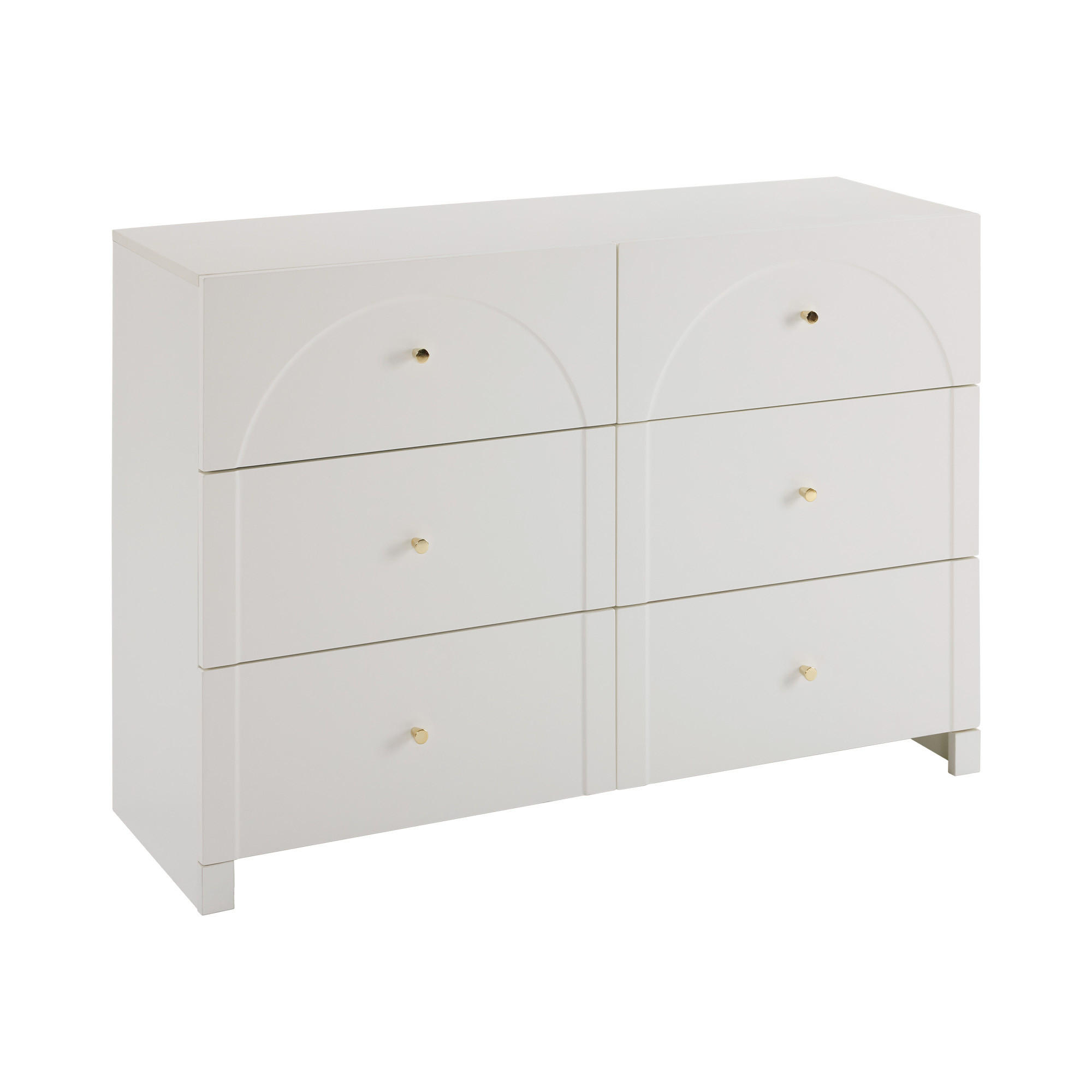 KOMMODE DE-37863 mit 6 Schubladen Weiß - Weiß, Holzwerkstoff (120/82/40cm) - ComfortXL