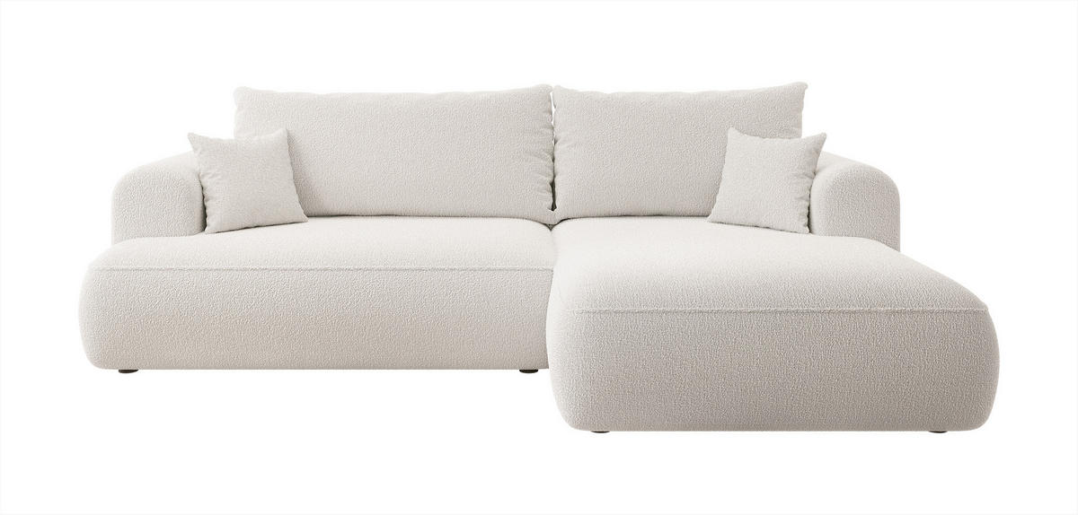ECKSOFA Ovo Cremeweiß Boucle - Creme, Textil (260/165cm) - Selsey