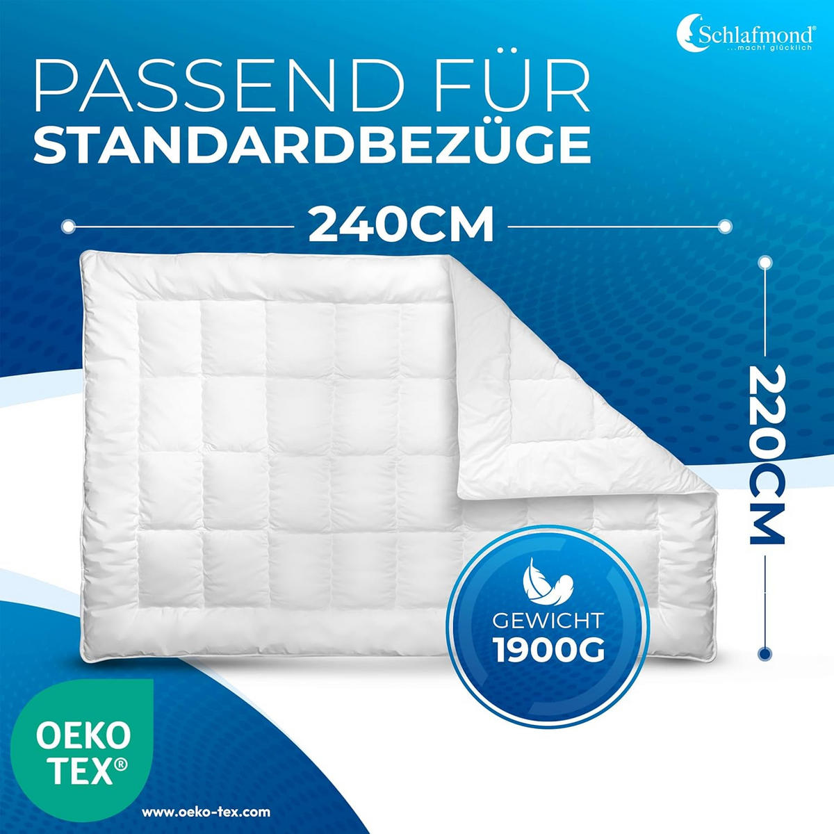 GANZJAHRESDECKE Medicus Clean 220/240 cm - Weiß, Naturmaterialien (220/240cm) - Schlafmond