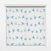 VNÚTORNÁ roleta - okenná roleta - roleta - 90x140 cm - Modré vtáky - modrá, plast (90/140/0.5cm) - TULUP