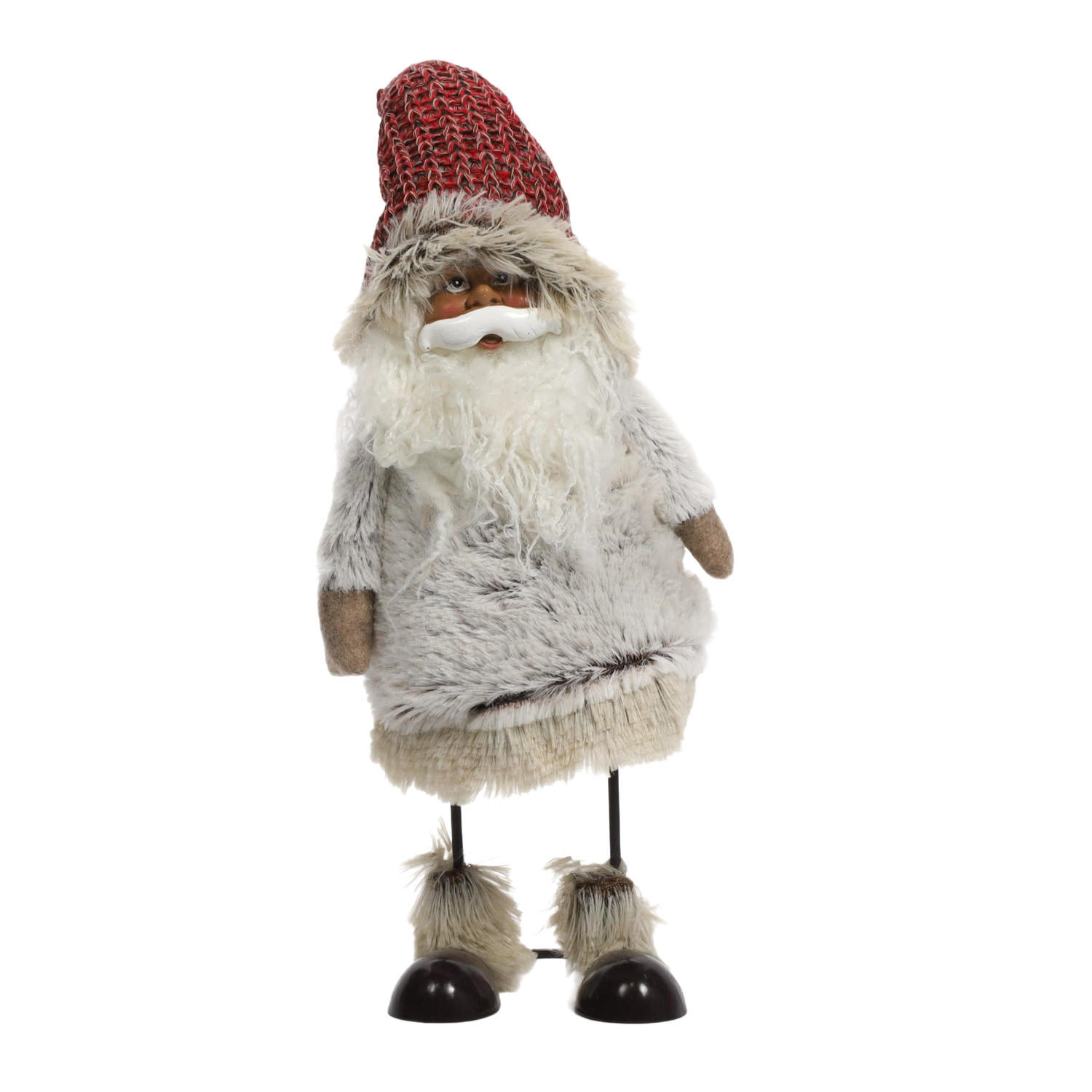 FIGUR mit Weihnachtsmann Motiv auf Metallkonstruktion 19/16/35 cm - Weiß, Textil (16/35/19cm) - Fééric Lights and Christmas
