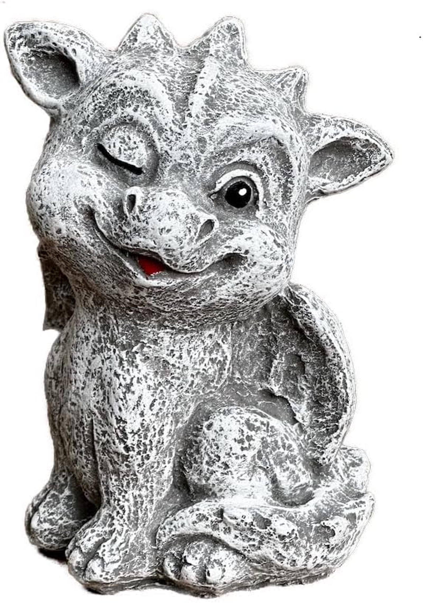 STEINFIGUR Drache Fabio, frostfest, massiver Steinguss - Grau, Stein (13/17/10cm) - stoneandstyle