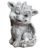 STEINFIGUR Drache Fabio, frostfest, massiver Steinguss - Grau, Stein (13/17/10cm) - stoneandstyle