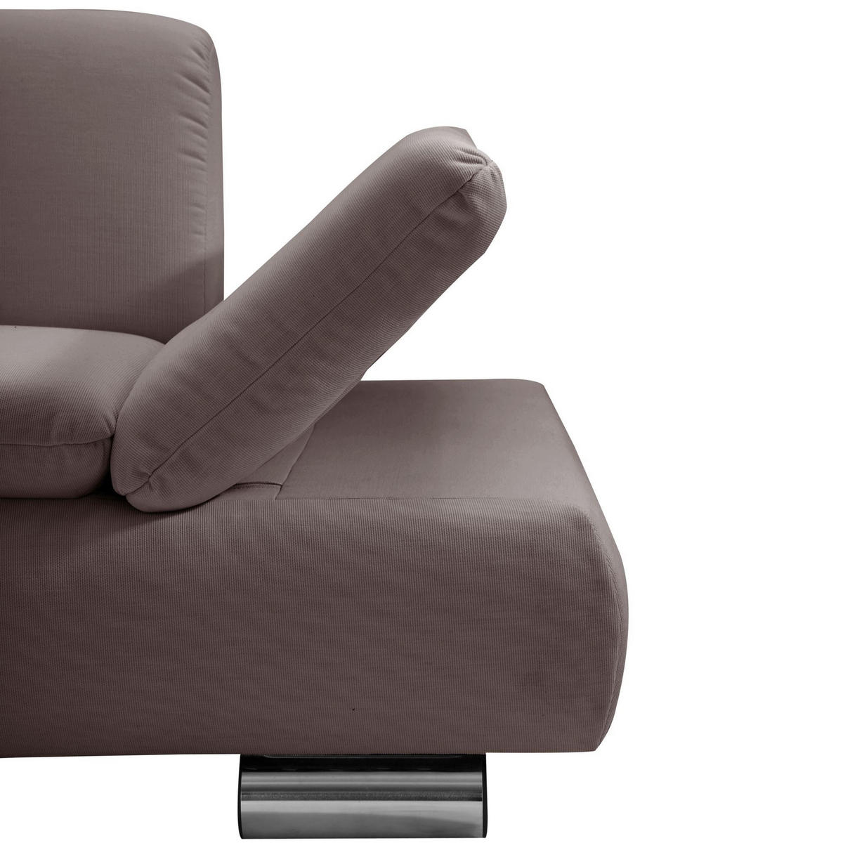 ECKSOFA mit Ottomane links Kaye Bezug Kunstleder Metallfuß verchromt / braun - Braun, Kunststoff (190/270cm) - 58aufmkessel