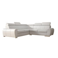 ECKSOFA APOLLO,mit Schlaffunktion und Bettkasten, Farbe: Weiß, Kunstleder, Ottomane Links - Weiß, Textil (255/255cm) - O-Sofa
