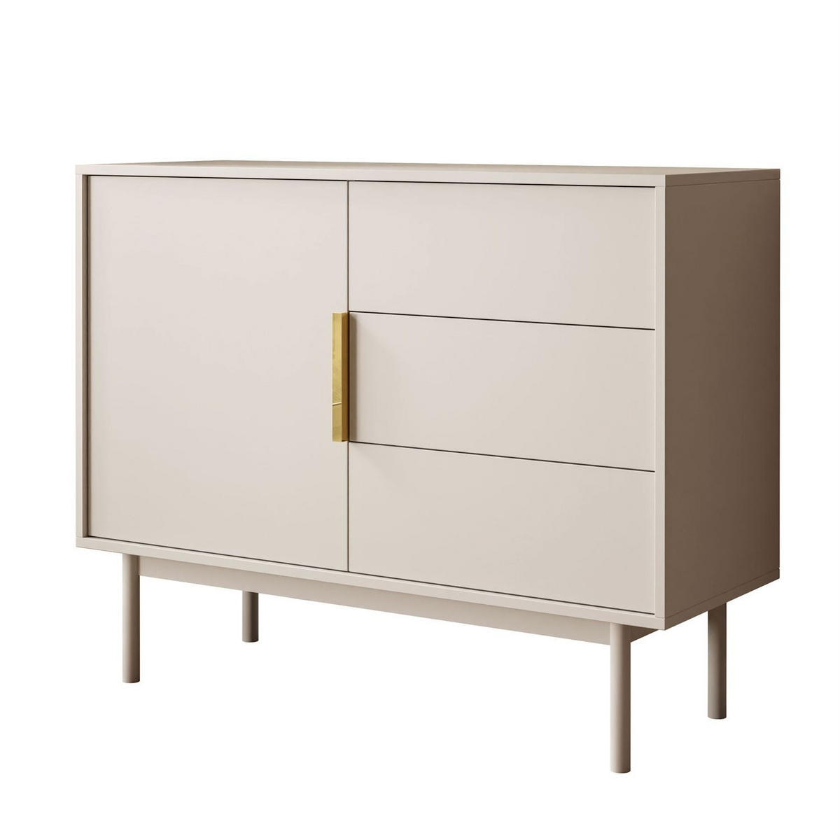 KOMMODE MIRACLE 1D3S mit Schubladen eintrürig Kaschmir - Kaschmir, Holzwerkstoff (104/82/39cm) - Lookway