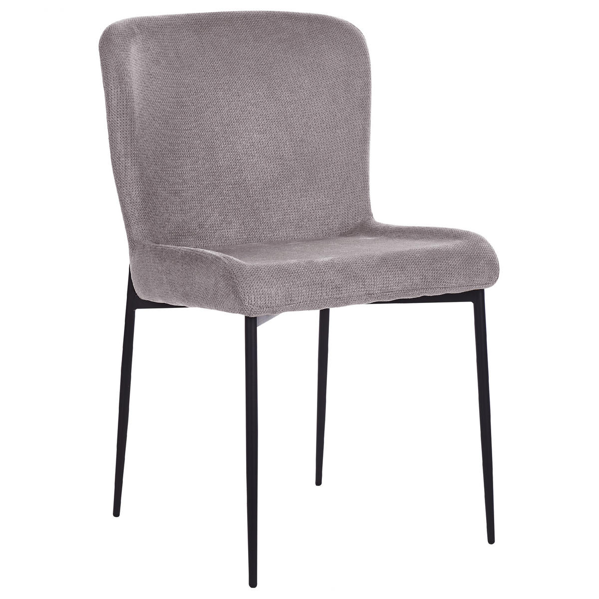 ESSZIMMERSTUHL 2er-Set Polsterbezug Grau Ada - Grau, Textil/Metall (49/82/48cm) - Beliani