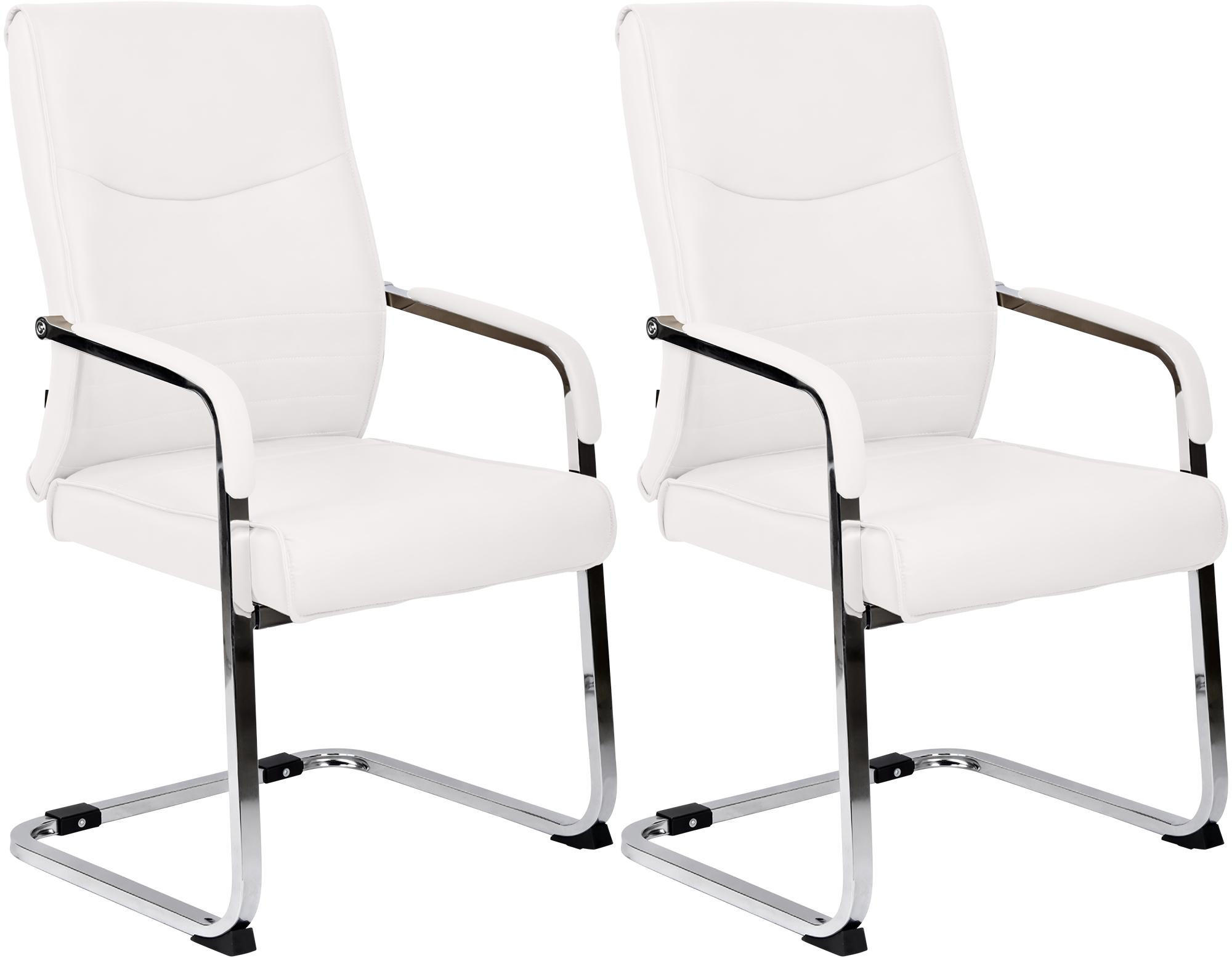 SCHWINGSTUHL 2er Set Lederlook Weiß - Weiß, Textil/Metall (55/88/60cm) - CLP