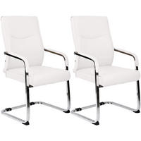 SCHWINGSTUHL 2er Set Lederlook Weiß - Weiß, Textil/Metall (55/88/60cm) - CLP