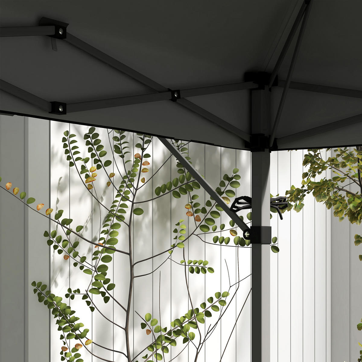 PAVILLON DE-13972 Pop-up 5/3 m, 2 Seitenwände - Grau, Metall (300/290/500cm) - ComfortXL