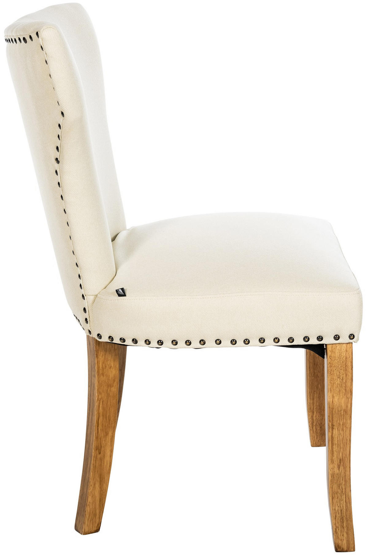 WOHNZIMMERSTUHL 2er Set Stoff creme - Creme/Naturfarben, Holz/Textil (52/90/59cm) - CLP