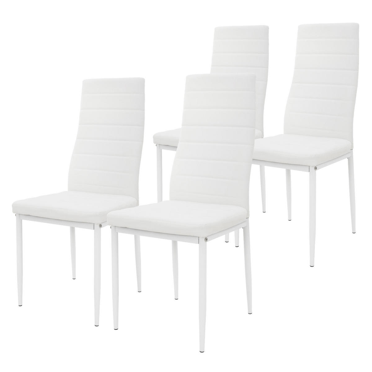 ESSZIMMERSTÜHLE 4ER-SET Weiß Kunstleder - Weiß, Metall (40/96/51.5cm) - ML-DESIGN