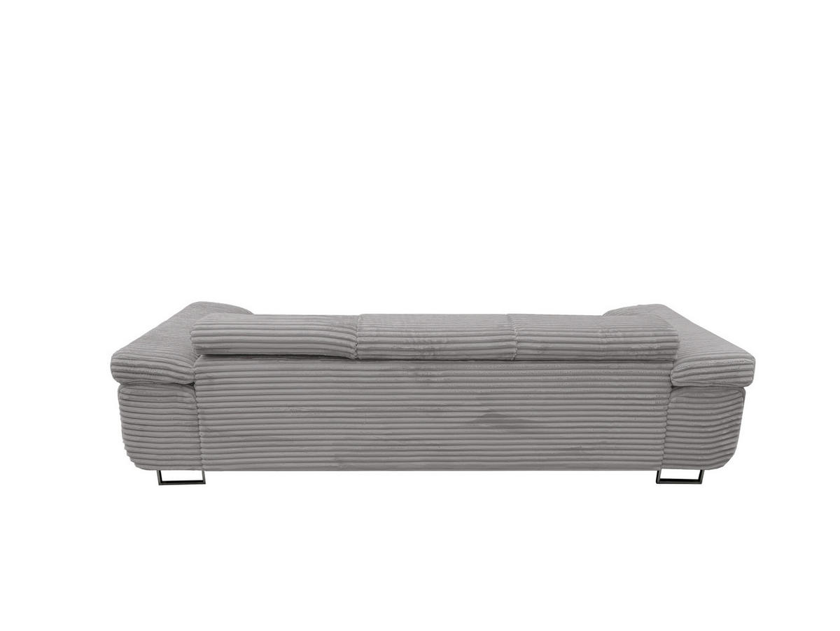 GUSTAW Sitzgarnitur 3+2+1, Schlafsofa 3-Sitzer, Cordbezug Hellgrau - Hellgrau, Textil (225/92/101cm) - KS Home Concept