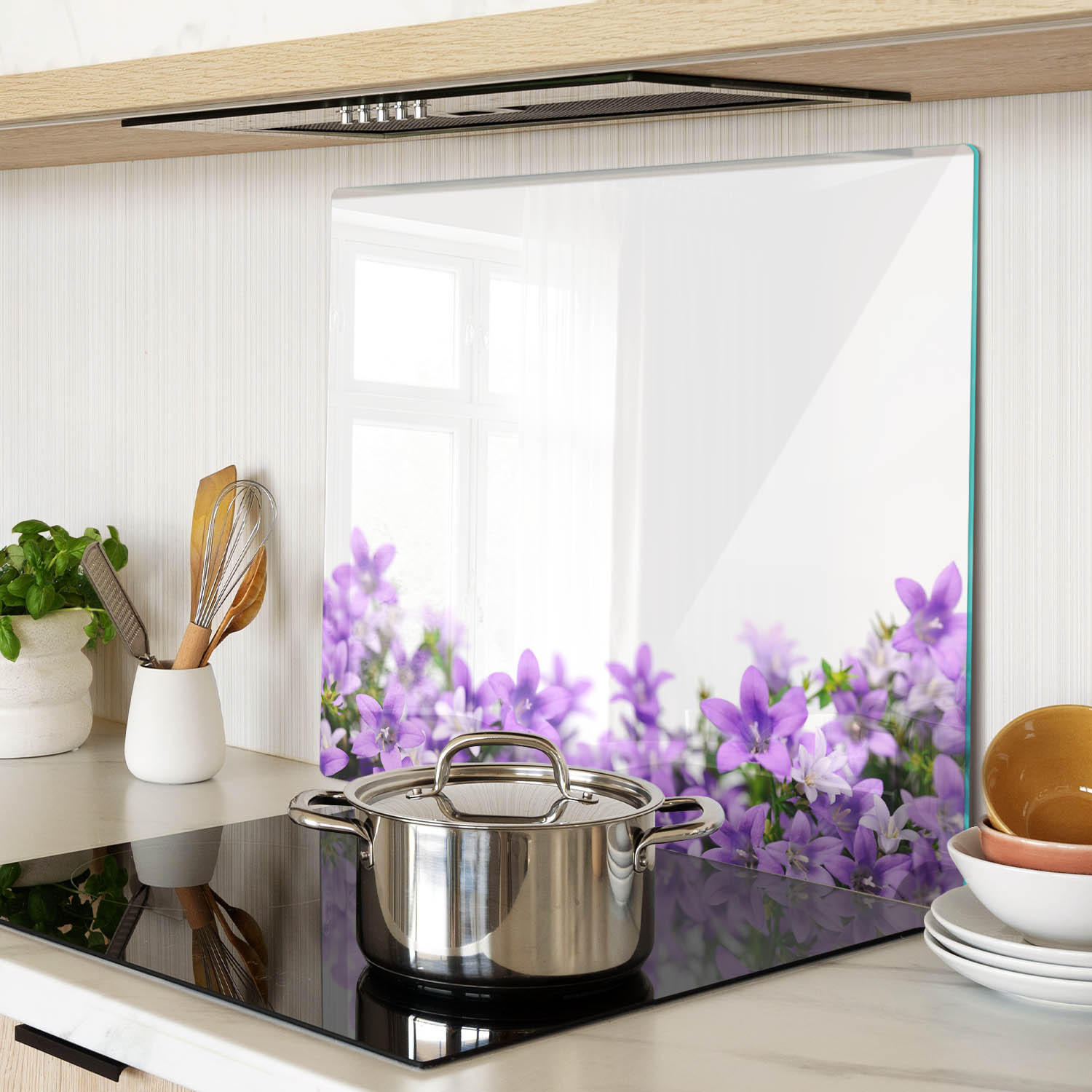 GLASPLATTE 60x52 cm Lila Glocken - Lila, Glas (60/0.4/52cm) - TULUP
