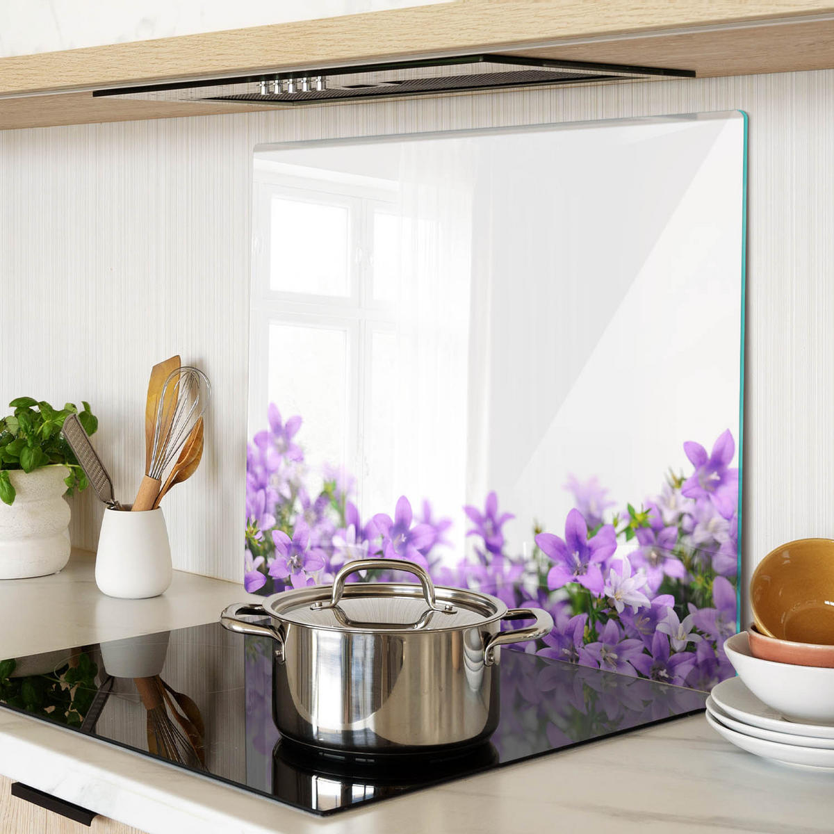 GLASPLATTE 60x52 cm Lila Glocken - Lila, Glas (60/0.4/52cm) - TULUP