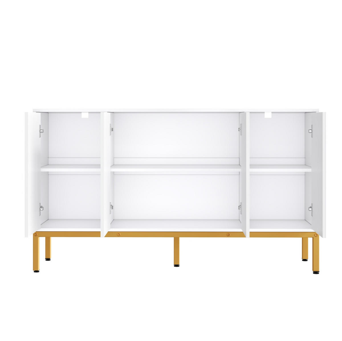 KOMMODE aus MDF&Spanplatte 140x40x80cm in Weiß mit Hochglanz - Weiß, Holzwerkstoff (140/80/40cm) - Modfu