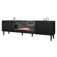 TV-ELEMENT Nakomo 2K EF mit Kamin - Schwarz, Holz/Holzwerkstoff (180/53/40cm) - MIRJAN24