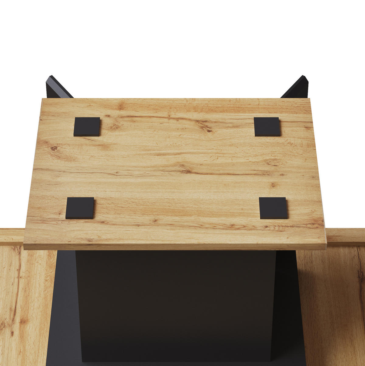 ESSTISCH ausziehbar 110-140 x 80 cm MDF Metall Black/Natural - Schwarz, Holzwerkstoff (140/80/75cm) - Meubliv