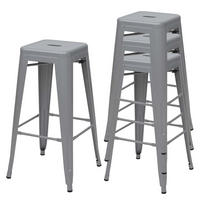 BARHOCKER METALL Grau 4er-Set - Grau, Metall (43/77/43cm) - MCW