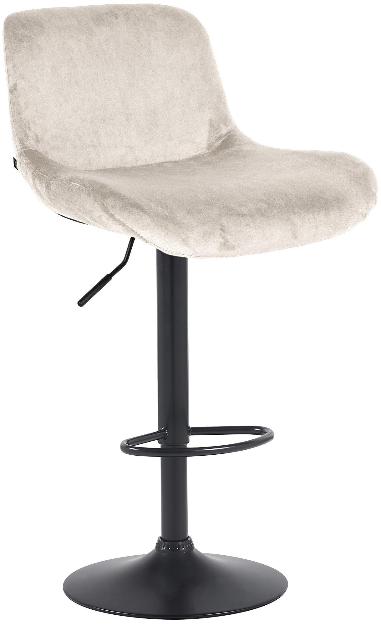BARHOCKER Samt creme - Creme/Schwarz, Textil/Metall (50/85/50cm) - CLP
