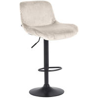 BARHOCKER Samt creme - Creme/Schwarz, Textil/Metall (50/85/50cm) - CLP
