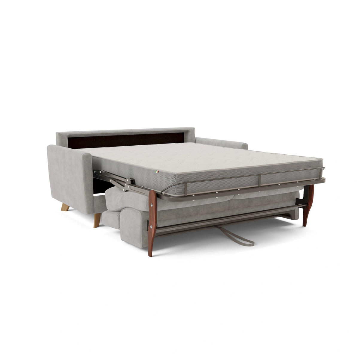SCHLAFSOFA Francy - Grau, Metall (180/92/97cm) - Divani.store