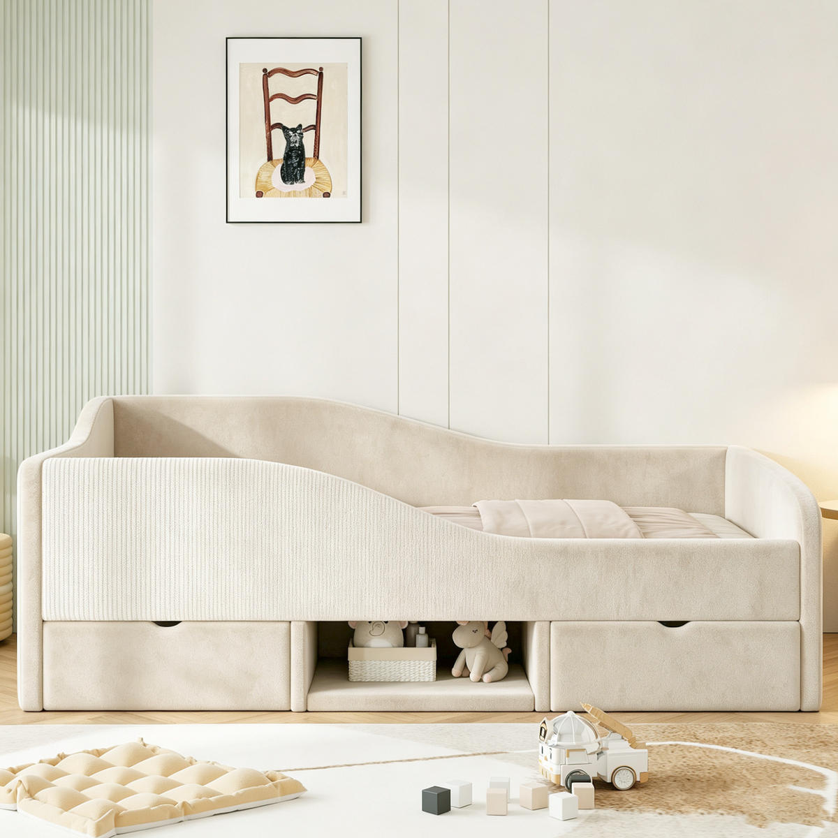 KINDERBETT 90/190 cm Beige - Beige, Textil