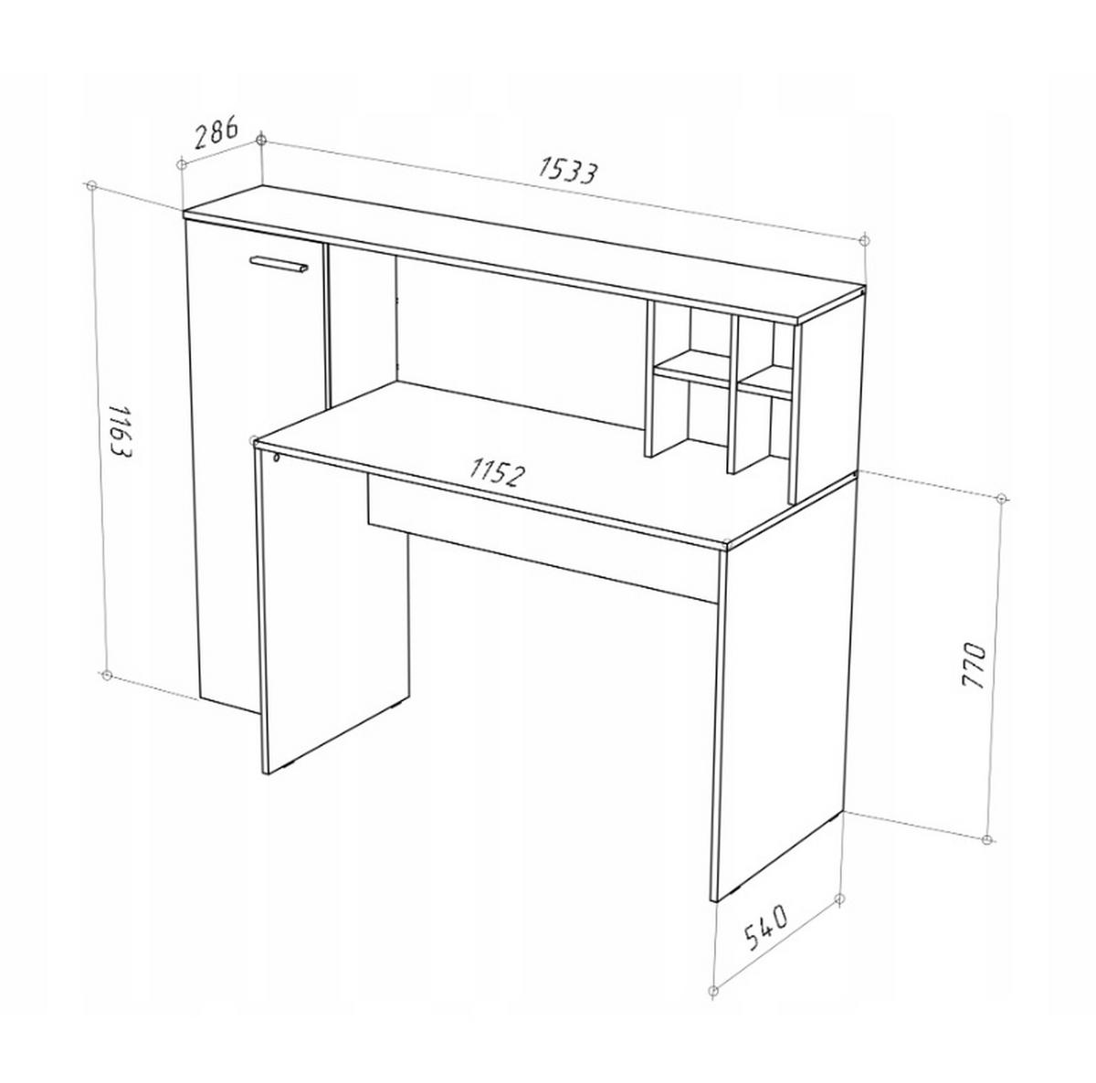 SCHREIBTISCH Weiß 153/116/54 - Weiß, Holzwerkstoff (54/153/116cm) - RAUMHIRSCH FURNITURE