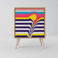 SIDEBOARD TONE COLLAPSE, Eichefarben, 57,5x42x77,5 cm, Schräge Buchenholzfüße - Eichefarben/Buchefarben, Holzwerkstoff/Buchenholz (57.5/77.5/42cm) - SpaceRebels