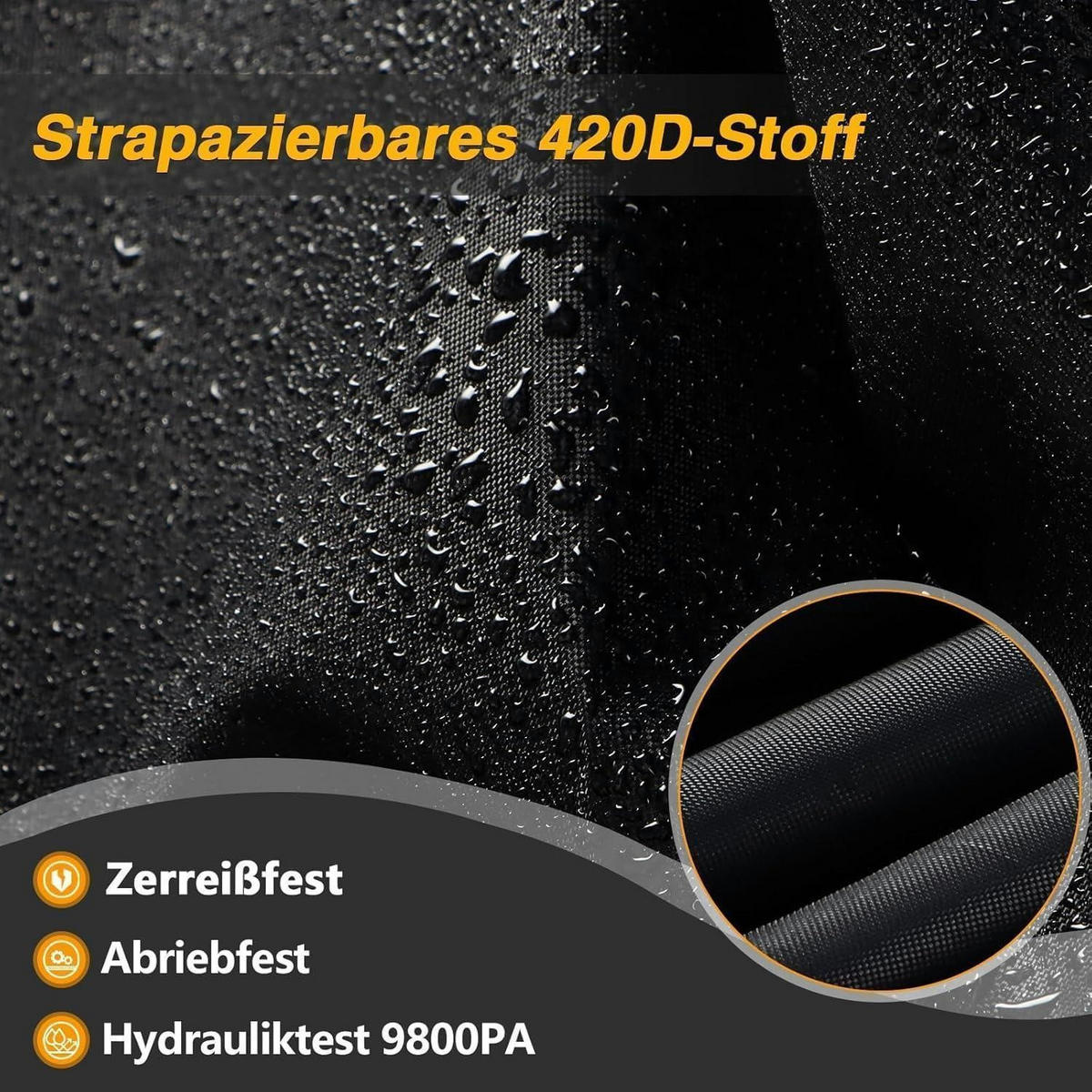 FAHRRADABDECKUNG für 1-2 Fahrräder 210 x 110 x 76 cm Wasserdicht Outdoor - Schwarz, Textil (76/110/210cm)