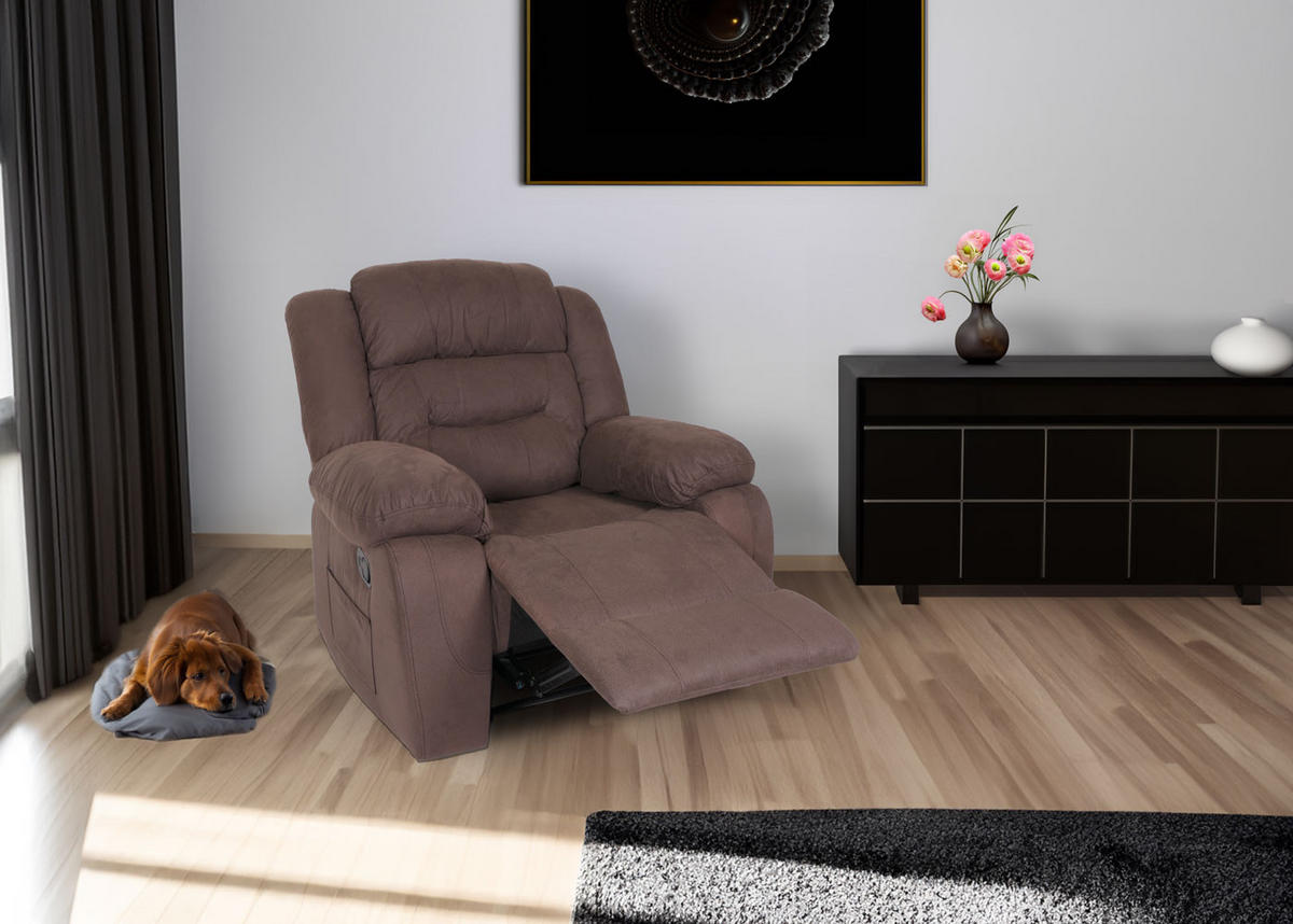 FERNSEHSESSEL XXL Braun - Braun, Textil (95/103/88cm) - MCW