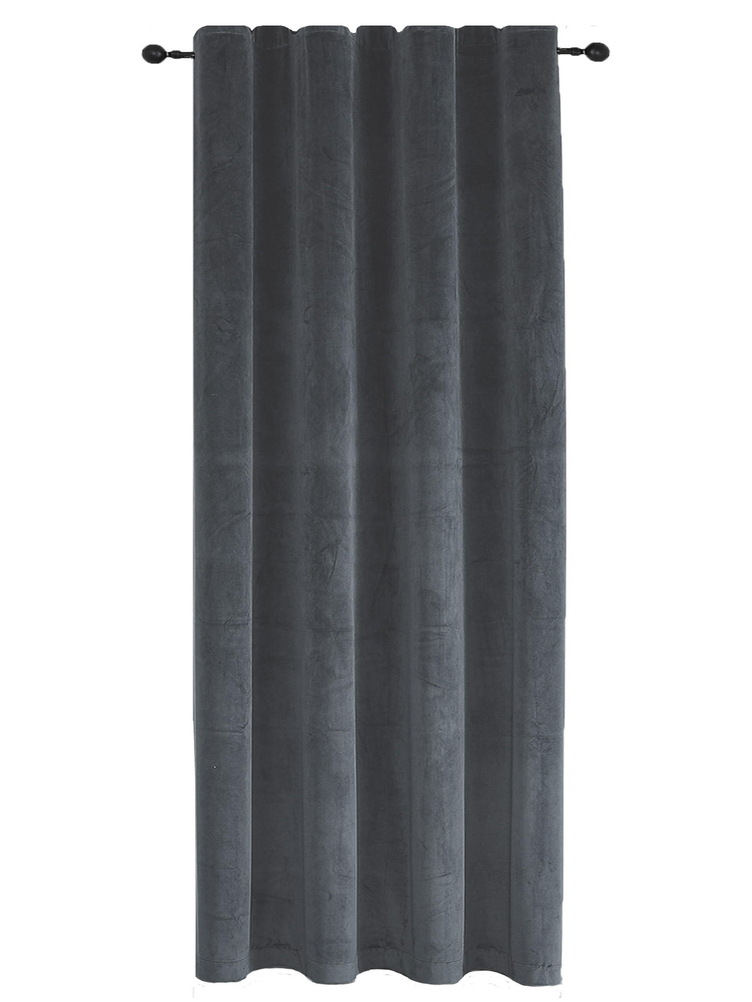 VORHANG Kräuselband Samt 140/145 cm Anthrazit - Anthrazit, Textil (140/145cm) - TiborTex