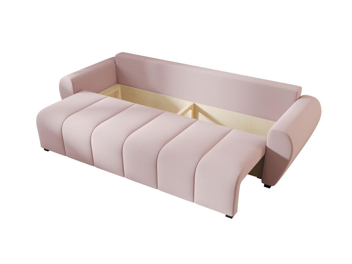 SOFA MOLISA mit Schlaffunktion COSMIC 14 mit Stauraum - Pink, Textil (86/82/246cm) - Bedante