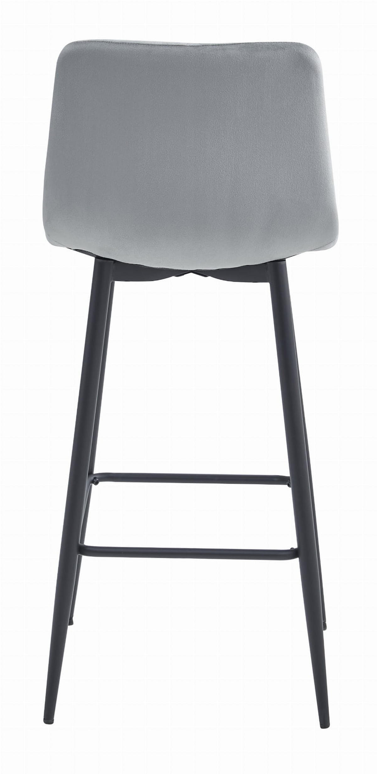 BARHOCKER KODA silbergrauer Sitz, schwarze Basis - Silberfarben/Schwarz, Textil (43.5/104/32.5cm) - Valora