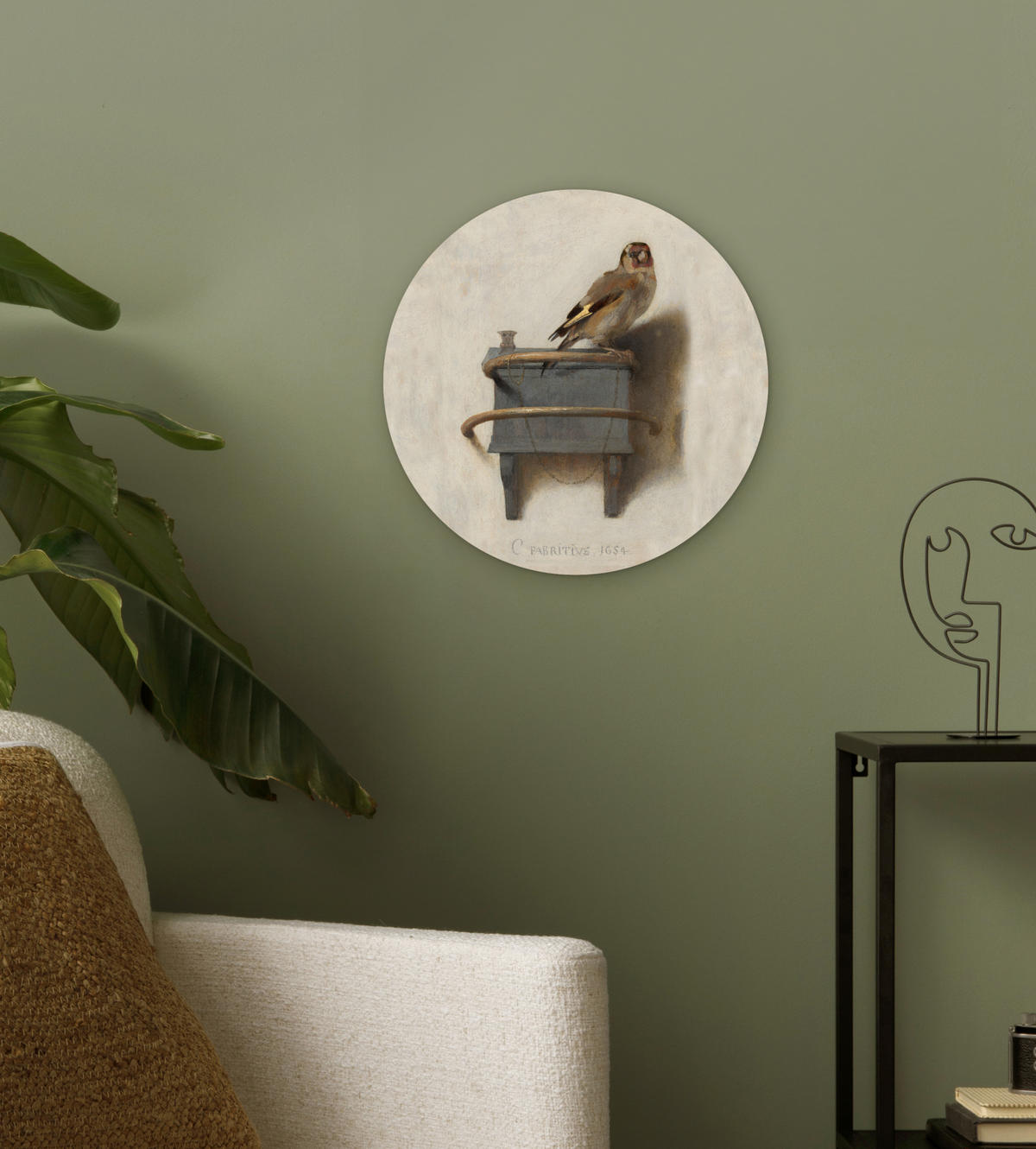 WANDBILD Stieglitz - Alter Meister - Carel Fabritius 30x30 cm - Grau, Kunststoff (30/30cm) - MuchoWow