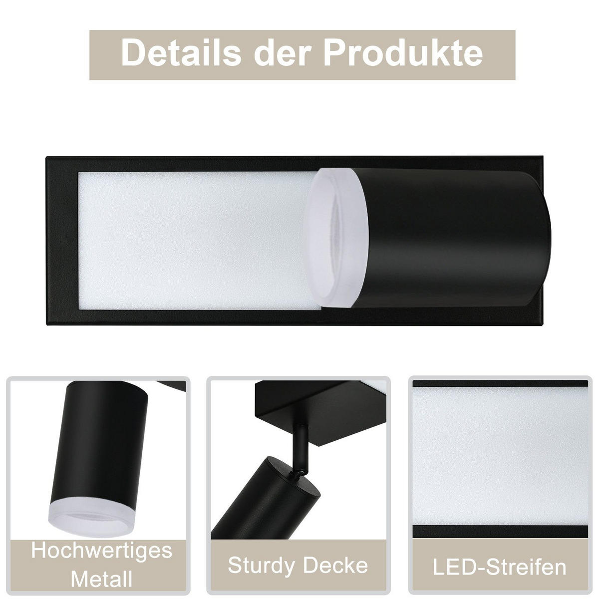 STRAHLER Birkenfeld 1-flammig 23.5/8/16.9 cm - Schwarz, Metall (23.5/8/16.9cm) - Nettlife