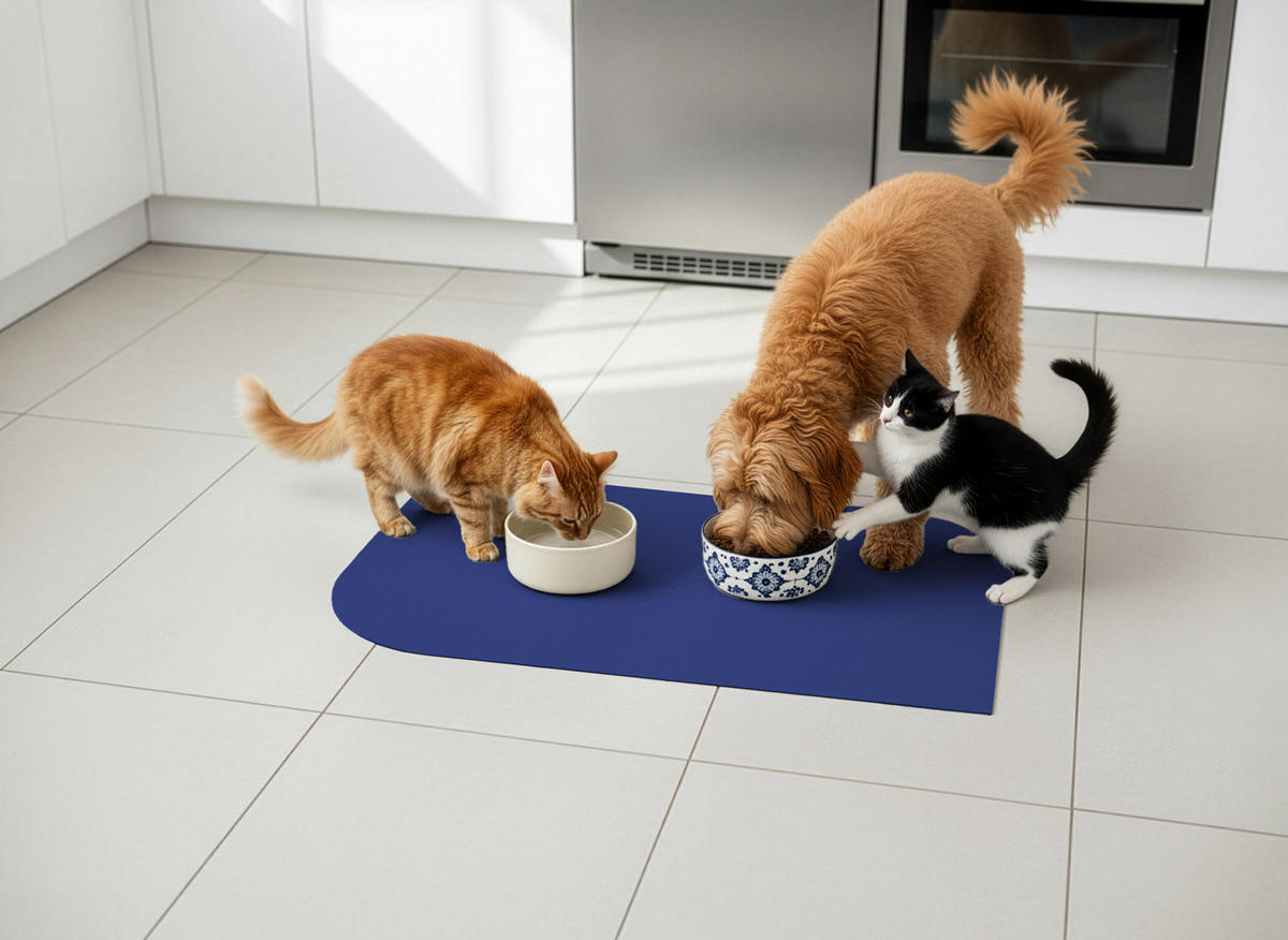 NAPFUNTERLAGE, Öko-Tex, Blattform Blau 40 x 60 cm - Blau, Textil (60/40cm) - SANOZOO