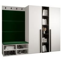 GARDEROBEN-SET 214/184/42 - Waldgrün/Schwarz, Holz/Kunststoff (214/184/42cm) - MÖBEL KRYSPOL