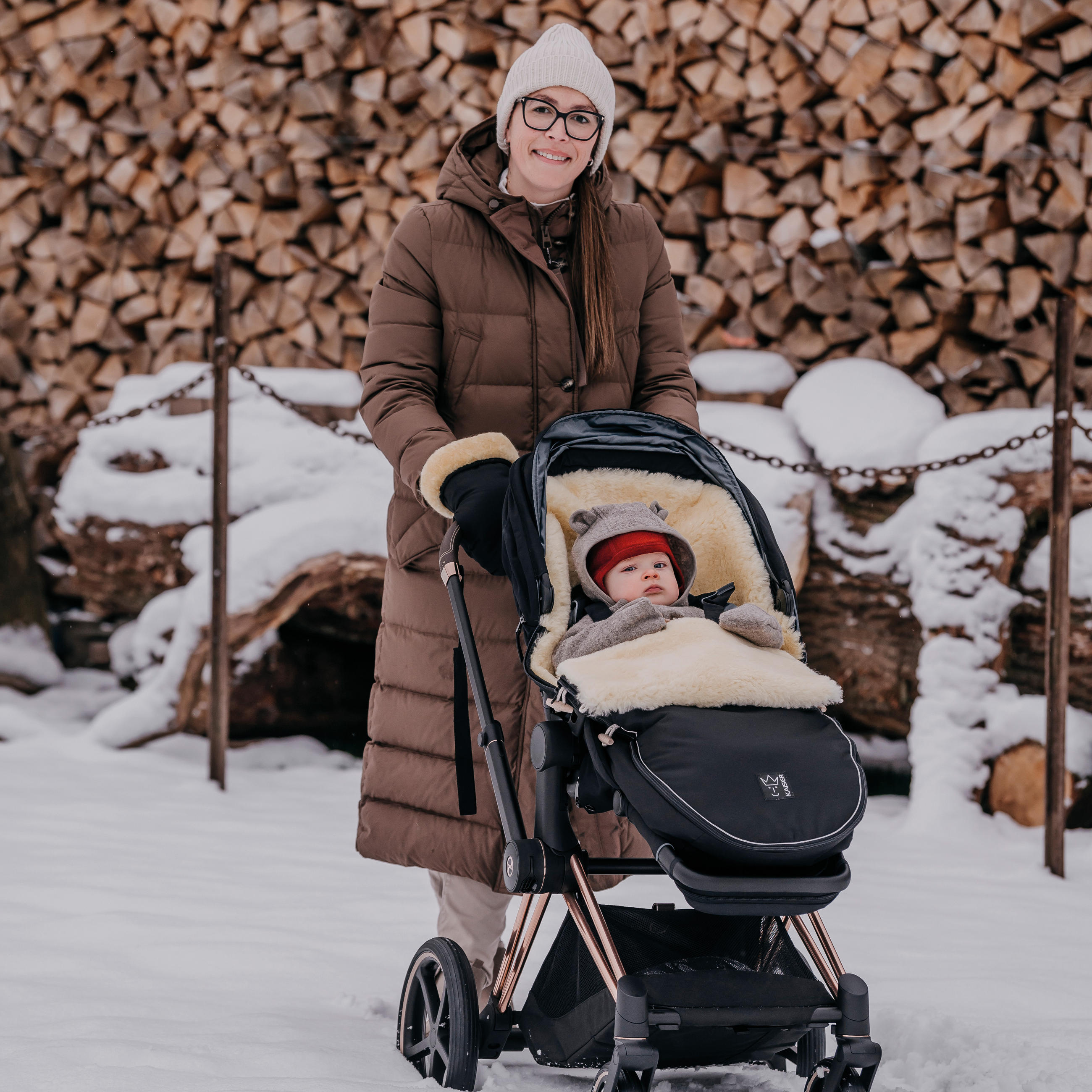 Thumbnail - Kaiserbaby Lammfell-Fusssack, Schwarz, Fell, 44x95 cm, Baby on Tour, Kinderwagen, Kinderwagen-Zubehör, Fußsack Kinderwag...