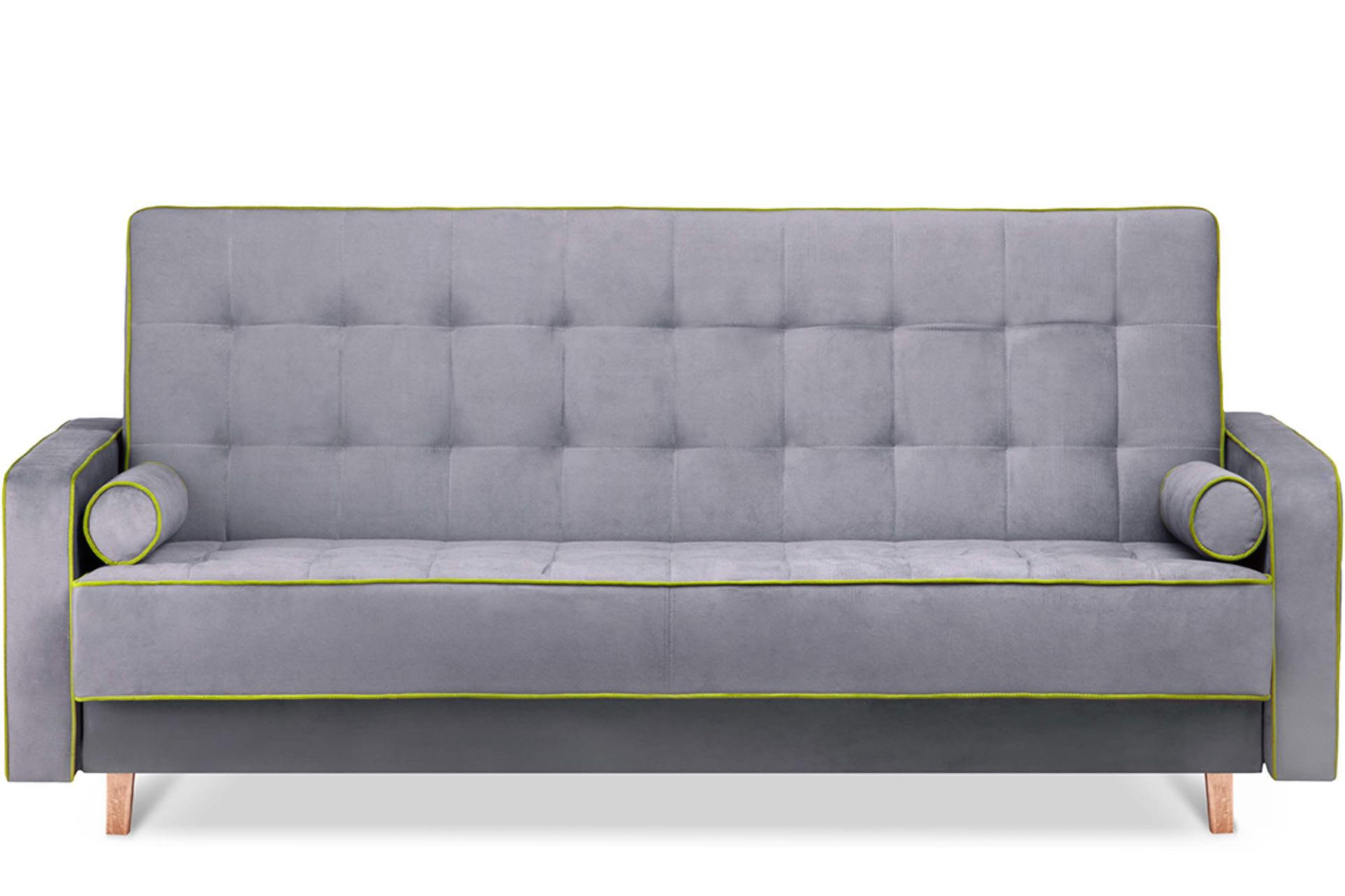 3-SITZER-SCHLAFSOFA DOZER mit 2 Zierkissen und Wellenunterfederung, Grau - Grau, Textil (223/94/93cm) - KONSIMO®