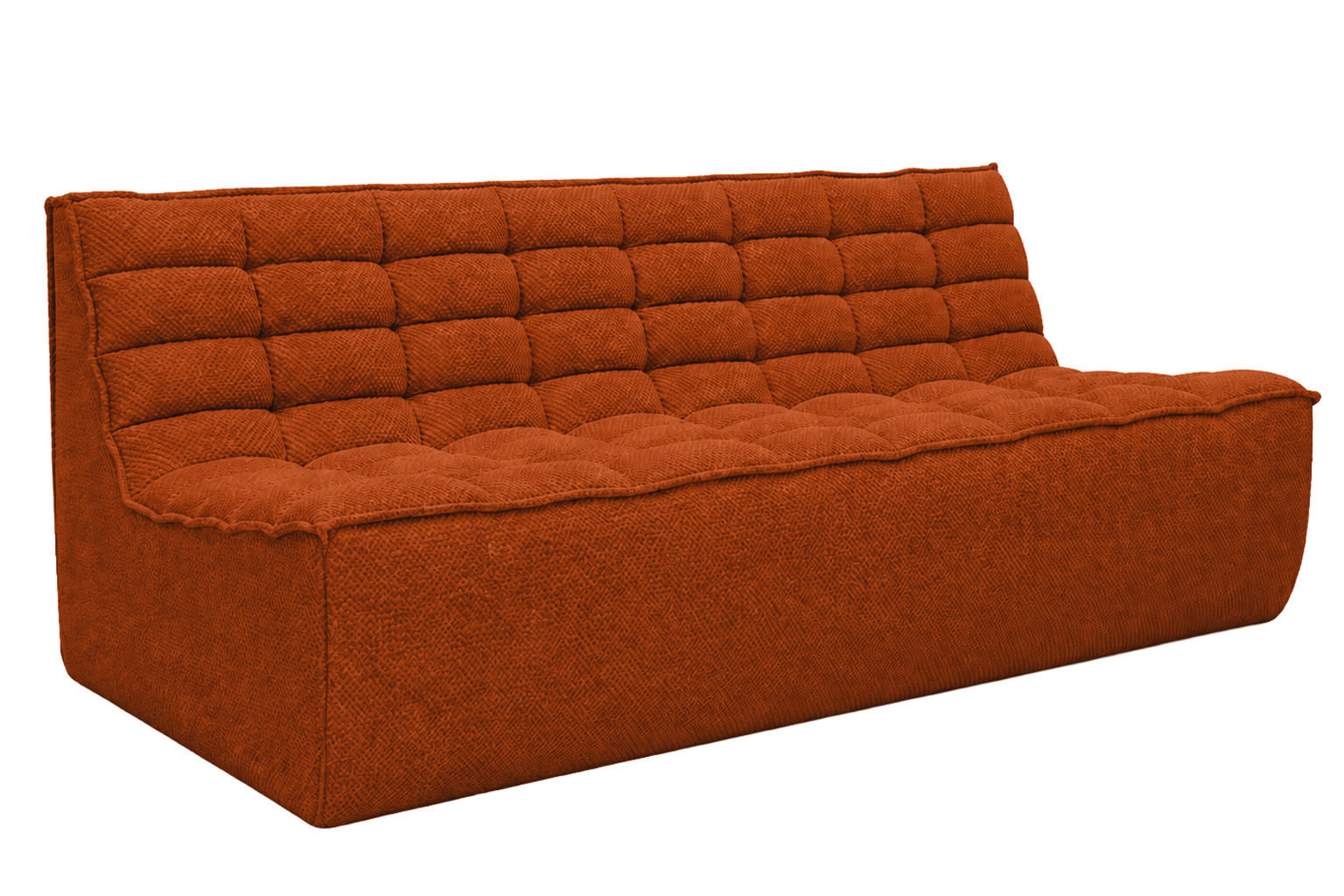SOFA 3-Sitzer Modular, Plüschstoff Pop, Kupfer, LAZY - Kupferfarben, Holz (200/76/93cm) - Kaiser Möbel