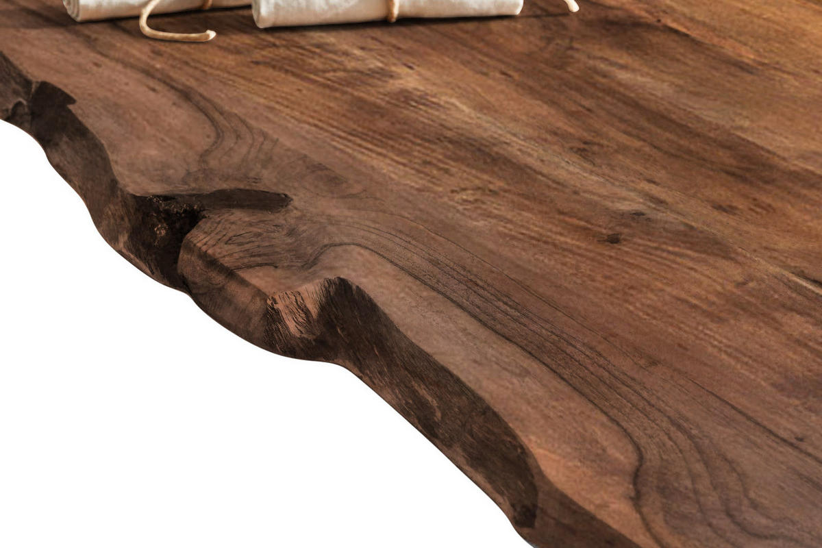 TISCHPLATTE MILO - Braun/Naturfarben, Akazienholz/Holz (100/300/4cm) - SAM
