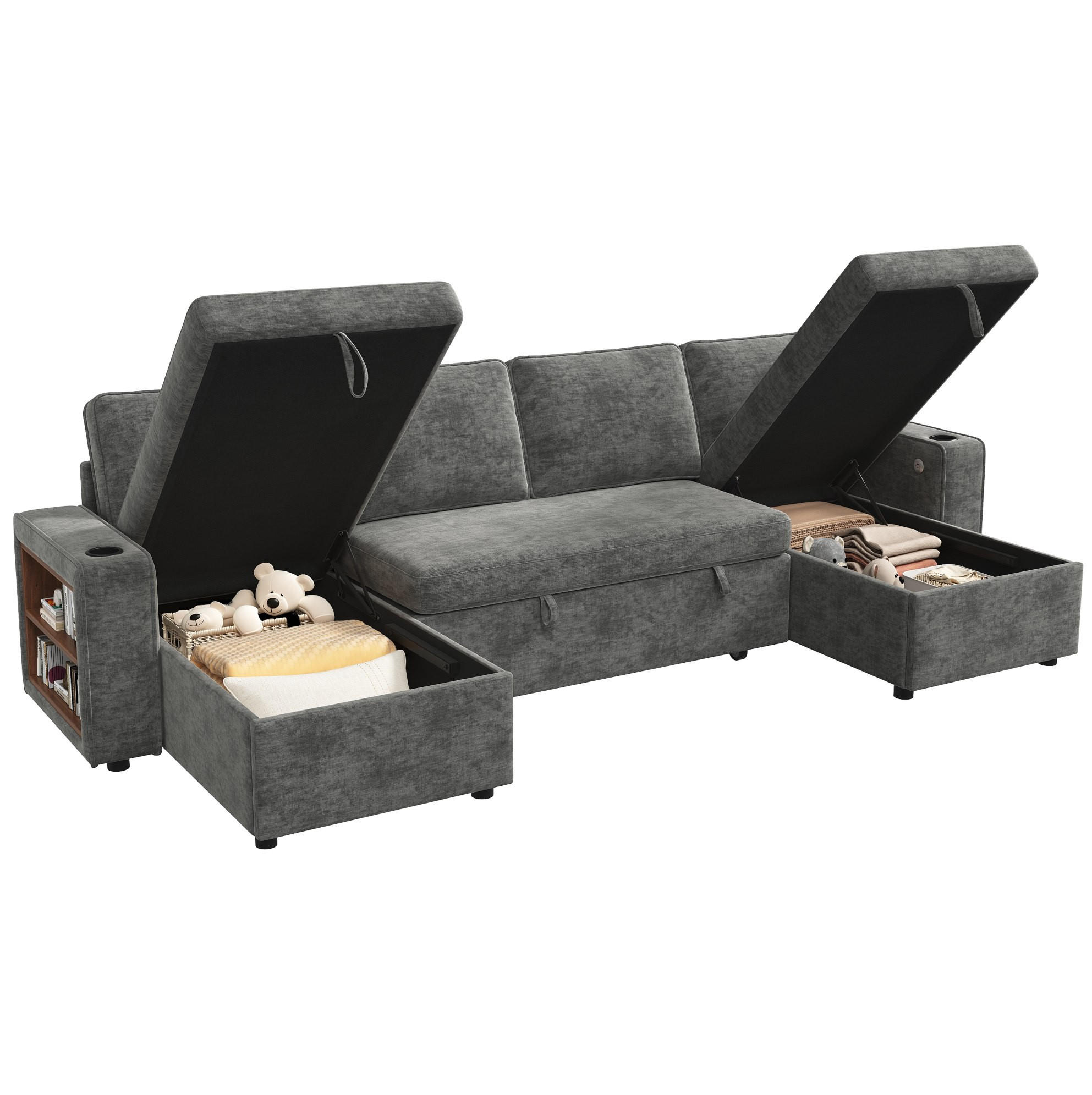 Meubliv Sofa Grau 125x86x270 cm