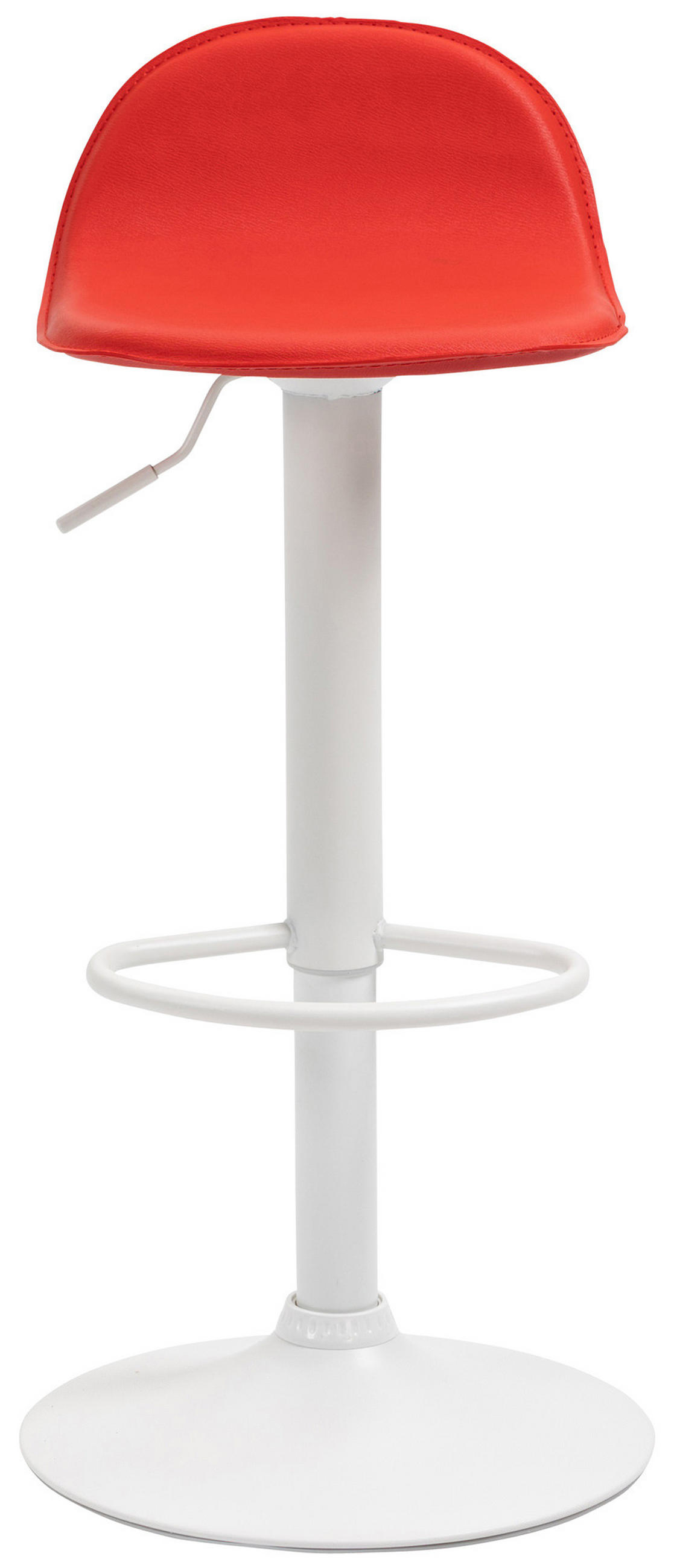 BARHOCKER Lederlook rot - Rot/Weiß, Textil/Metall (39/73/41cm) - CLP