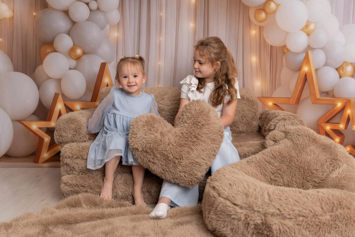 SITZSACK Teddy Mammoth flauschig - Braun, Textil (58/50/67cm) - MeowBaby