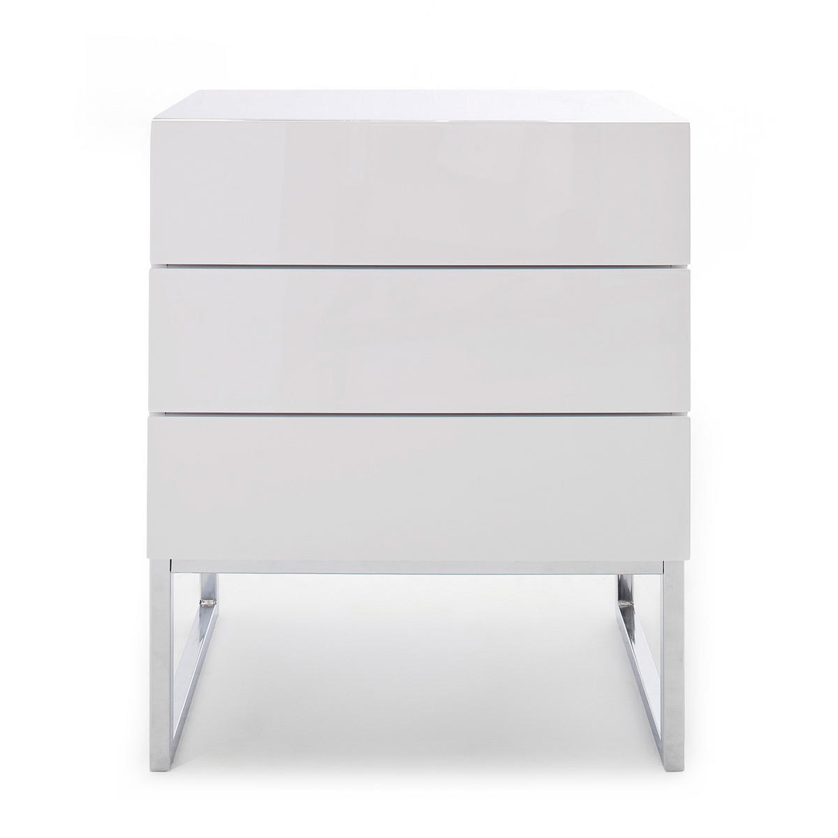 NACHTKOMMODE - Weiß Hochglanz, Holzwerkstoff (50/60/40cm) - home24