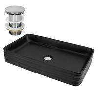 WASCHBECKEN - Schwarz, Keramik (38/12/68cm) - ML-DESIGN